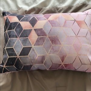 Rose gold, pastel throw pillow